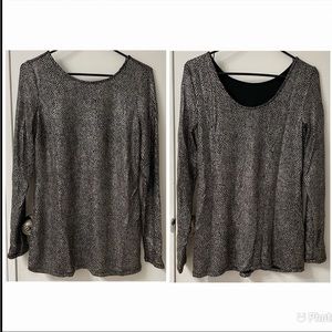 CATHERINE Metallic Long Sleeve Mini Dress / Tunic Sz M